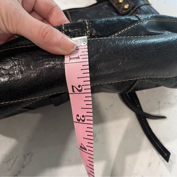 FOSSIL Y2K Genuine Leather Black Metallic Shoulder Bag - Picture 11 of 15